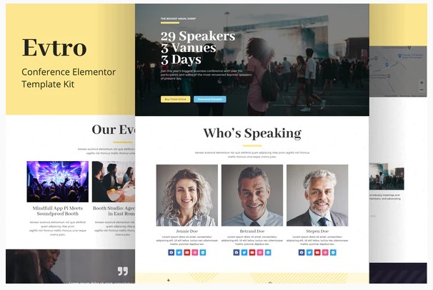 Themeforest Evtro - Conference Template Kit слив курса