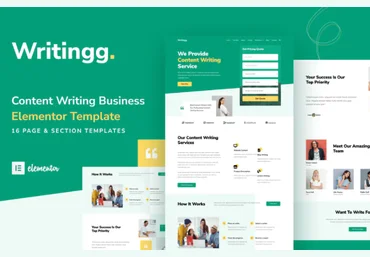 Elements.Envato Writingg - Content Copywriting Services Elementor Template Kit слив