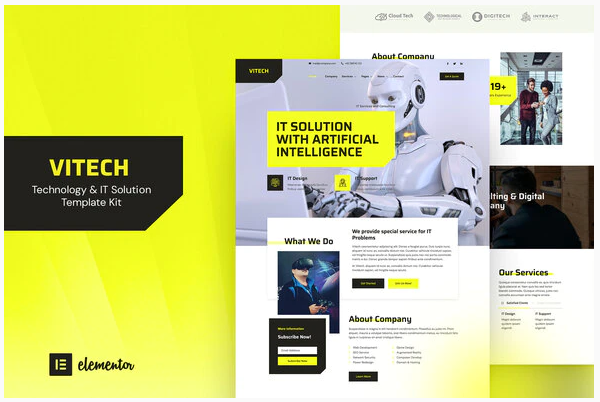 Themeforest Vitech - Technology & IT Solution Elementor Template Kit слив курса