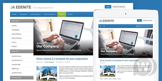 Joomlart JA Edenite II v1.0.3 - бизнес шаблон для Joomla слив курса