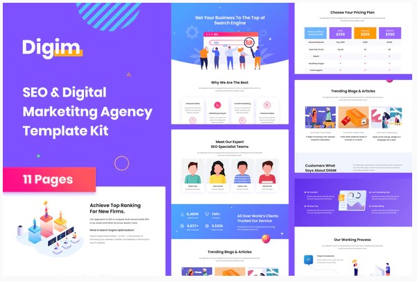 Themeforest Digim - SEO & Digital Marketing Template Kit слив курса