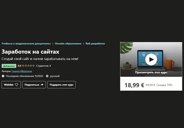 Udemy Галина Меретина - Заработок на сайтах 2020 слив