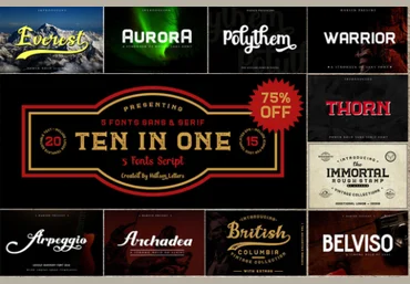 MightyDeals 45 Vintage and Classy Fonts, Logo Templates and Icons 2019 слив