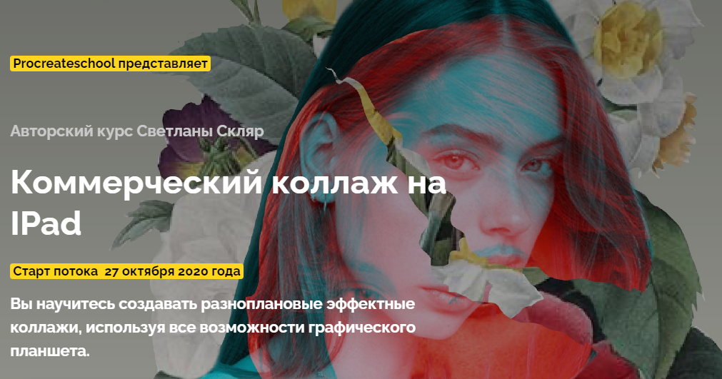Procreate school Светлана Скляр - Коммерческий коллаж на IPad 2020 слив курса