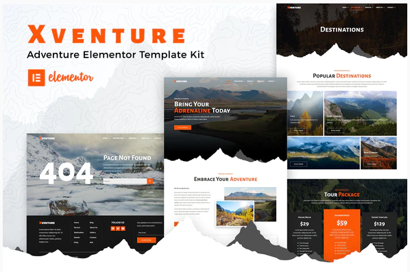 Themeforest Xventure - Travel Elementor Template Kit слив курса