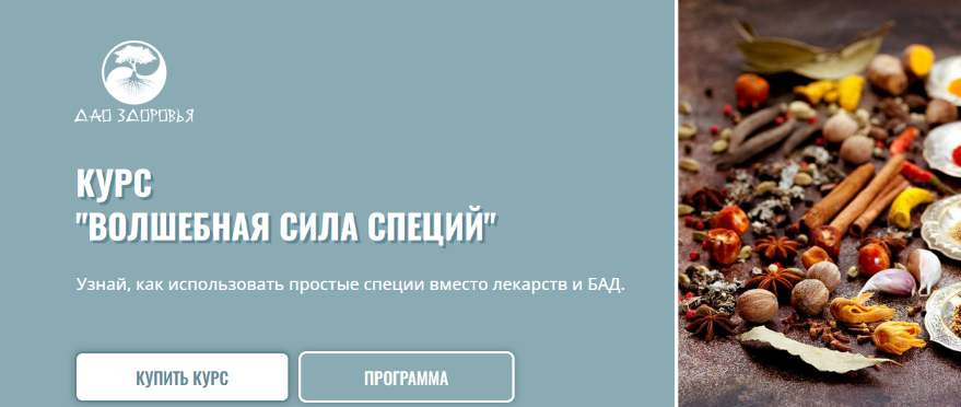 Марина Гарбузова Волшебная сила специй 2022 слив курса