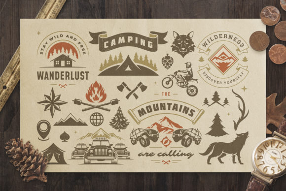 Creativefabrica Camping & Outdoor Design Elements 2020 слив курса