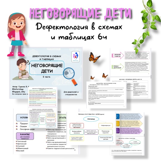 Defectology Виктория Гуренко — Неговорящие дети. Дефектология в схемах и таблицах, 6 часть 2024 слив курса