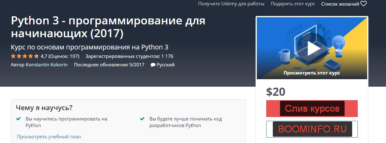 Python 3 - программирование для начинающих - Кокорин 2017 слив курса