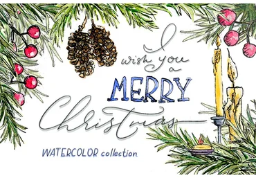 Creativemarket Christmas watercolor скачать слив