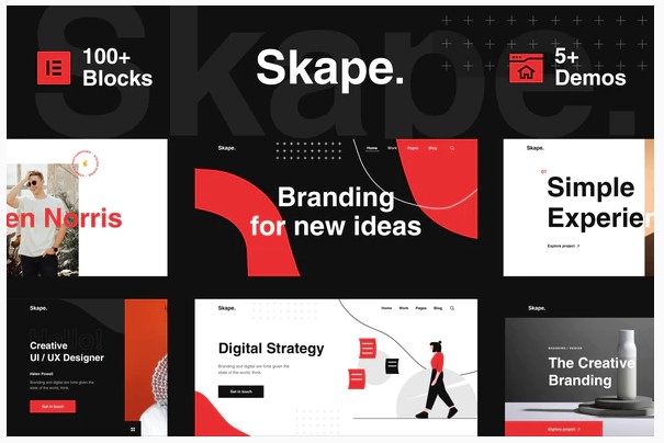 Themeforest Skape - Digital Agency Business Elementor Template Kit слив курса