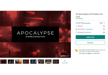 Сreativemarket 20 Apocalypse LR Presets and LUTs 2020 слив