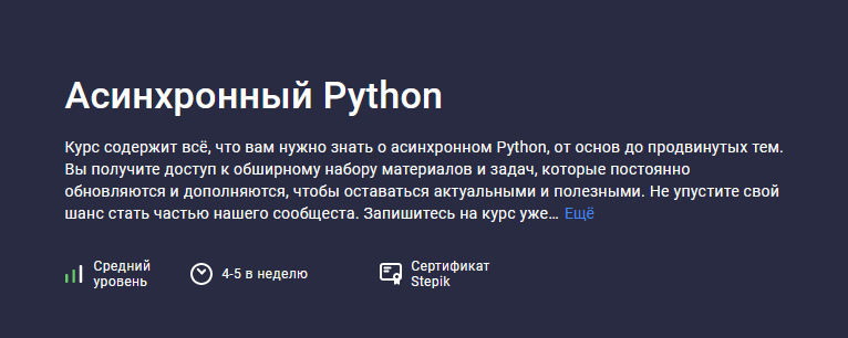 Павел Хошев Stepik Асинхронный Python 2023 слив курса