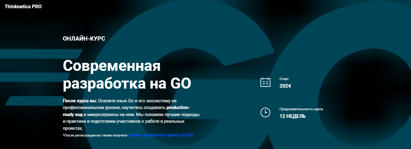 Thinknetica Дмитрий Титов - Cовременная разработка на GO 2023 слив курса
