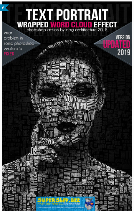 Graphicriver Text Portrait Action - Word Cloud Style 2019 слив курса
