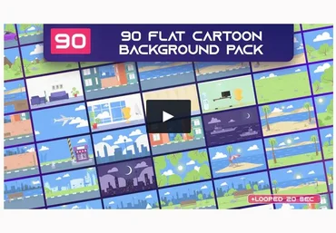 videohive 90 Flat Cartoon Background Pack - AE 2021 слив