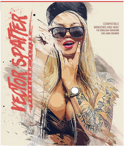 Graphicriver Vector Spatter Photoshop Action 2020 слив курса