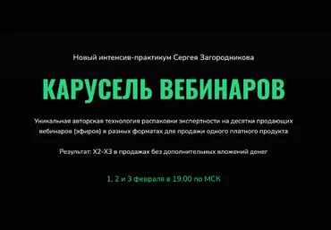Сергей Загородников Карусель вебинаров 2023 слив