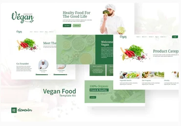 Themeforest Vegan Restaurant Elementor Template Kit скачать слив
