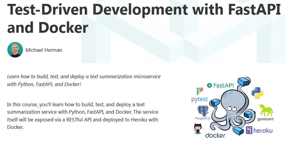 Michael Herman Разработка через тестирование с помощью FastAPI и Docker 2021 слив курса