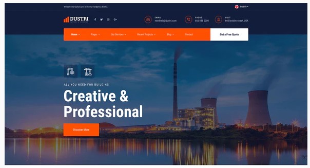 Themeforest Dustri - Factory & Industrial Template Kit слив курса