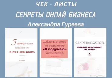 Александра Гуреева Чек-листы «Секреты онлайн бизнеса» слив