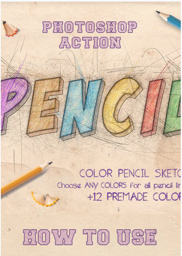Graphicriver Color Pencil Sketch - Photoshop Actions 2020 слив курса