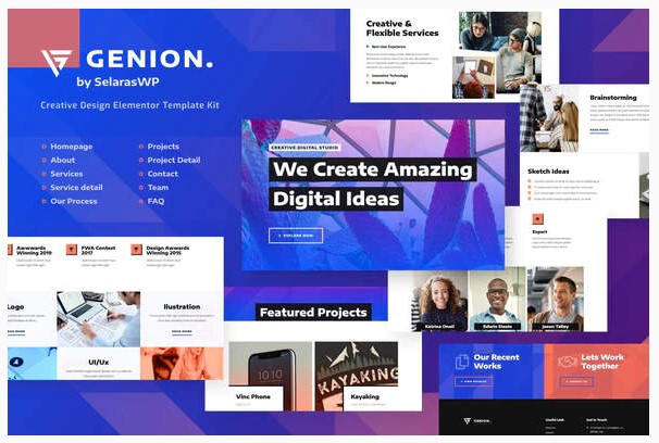Themeforest Genion - Creative & Design Elementor Template Kit слив курса