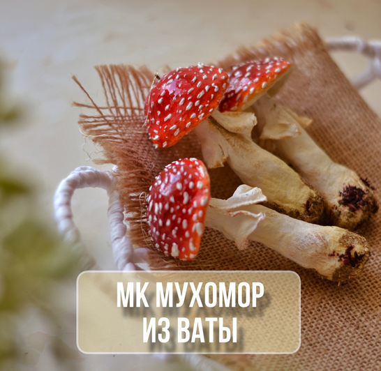 Марина Климук Ватные игрушки Мухомор из ваты 2024 слив курса