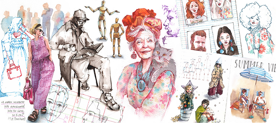 Marker.School Елена Крымина ― Скетчинг людей Тариф Без проверки 2025 слив курса