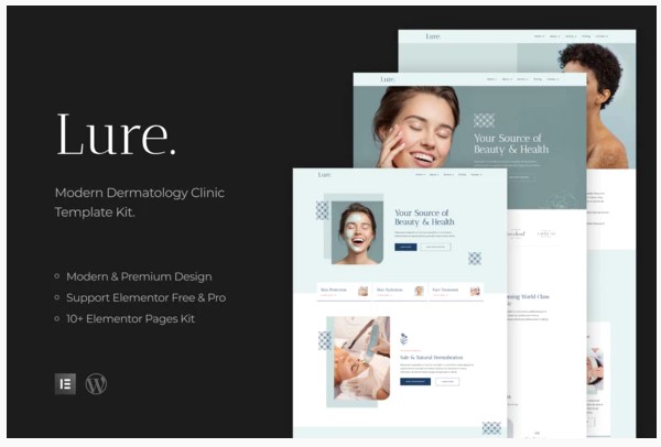 Themeforest Lure - Modern Dermatology Template Kit слив курса