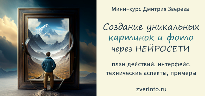 Дмитрий Зверев Создание уникальных картинок и фотографий в нейросетях 2023 слив курса