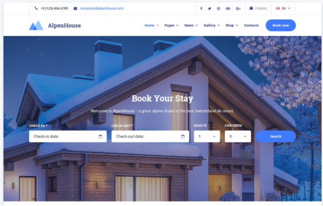 motopress Alpenhouse – WordPress Hotel Booking Theme 2021 слив курса