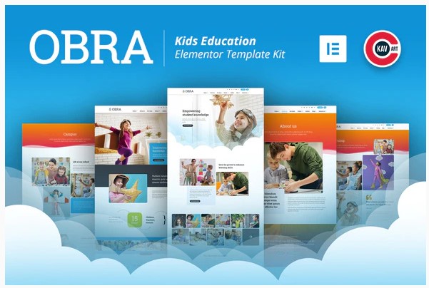 Themeforest Obra - Kids Education & School Template Kit слив курса