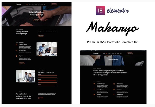 Themeforest Makaryo - CV & Portofolio Elementor Kit слив курса