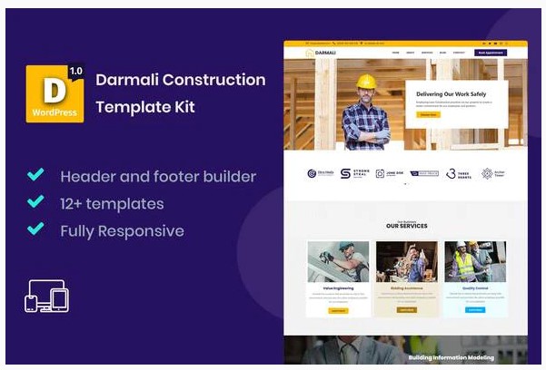 Themeforest Darmali - Construction Template Kit слив курса