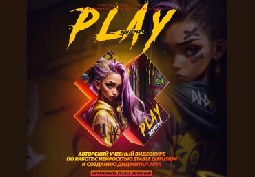 Max Twain Play. Видеокурс по диджитал арту в нейросети Stable Diffusion 2024 слив