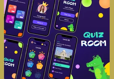 Uplabs QuizRoom - Quiz Game App UI Kit 2021 слив