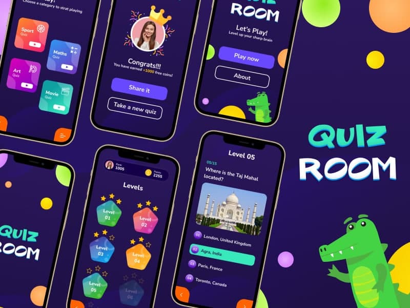 Uplabs QuizRoom - Quiz Game App UI Kit 2021 слив курса