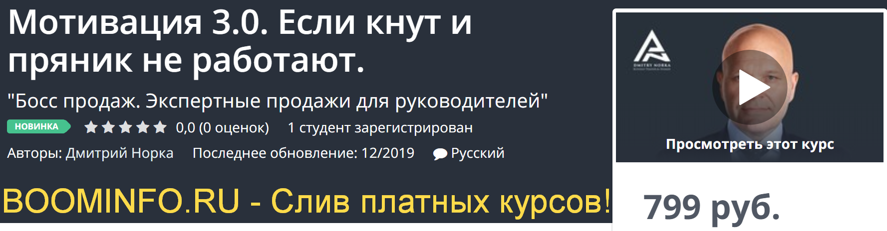 Дмитрий Норка Мотивация 3.0. Если кнут и пряник не работают 2019 Босс продаж. Экспертные продажи слив курса