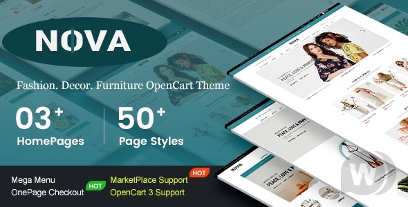 Themeforest Nova v1.0.0 - шаблон на тему моды и мебели OpenCart 3 слив курса