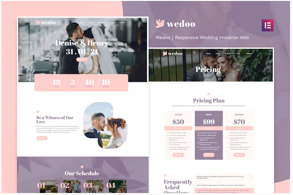 Themeforest Wedoo - Online Wedding Invitation Elementor Template Kit слив курса