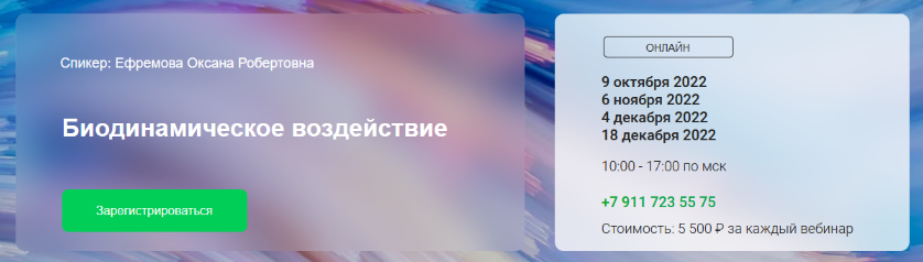 Оксана Ефремова Краниосакральная академия Биодинамическое воздействие 2023 слив курса