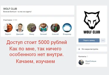 Доступ в закрытый клуб Wolf’s club скачать слив
