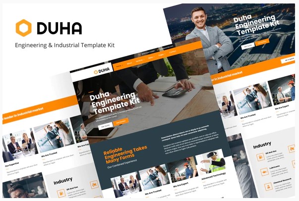 Themeforest Duha - Engineering & Industrial Template Kit слив курса