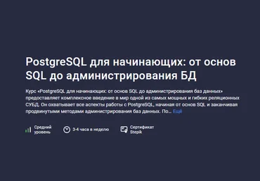 Максим Дуплей Stepik PostgreSQL для начинающих: от основ SQL до администрирования БД 2024 слив