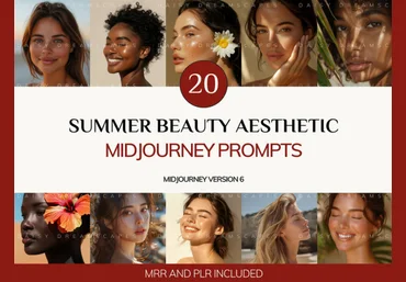 DaisyDreamscapes Промпты для создания изображений летних эстетичных красавиц в Midjourney 2025 слив