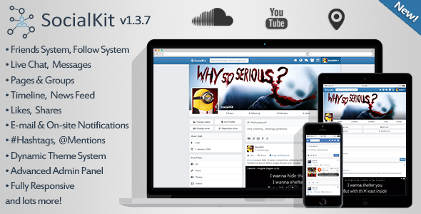 Codecanyon SocialKit - Social Networking Platform v.1.3.7 слив курса