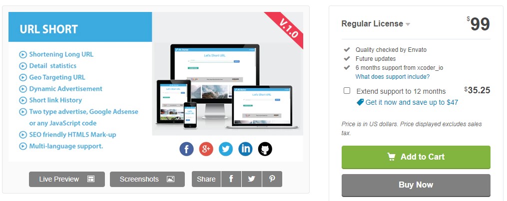 CodeCanyon Short URL with Ads - скрипт коротких ссылок слив курса