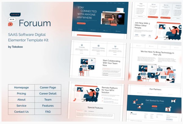 Themeforest Foruum - SaaS & App Elementor Template Kit слив курса